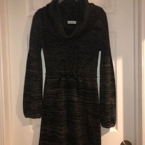 Cowl neck sweater dress